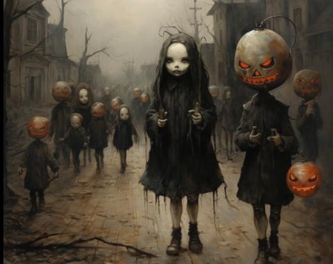 CREEPY DIY HALLOWEEN Invite/Evite! "Parade of Cursed Children" 5 x7. Email or Print. Perfect for all Levels! Halloween Party Invite Templett