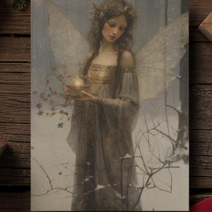 FEE WEIHNACHTEN POSTKARTE, Fantasie Feiertagskarte, Fantasie Weihnachtskarte, Fee Neujahrskarte, wunderliche Postkarte, magische Postkarte Geschenk Sie
