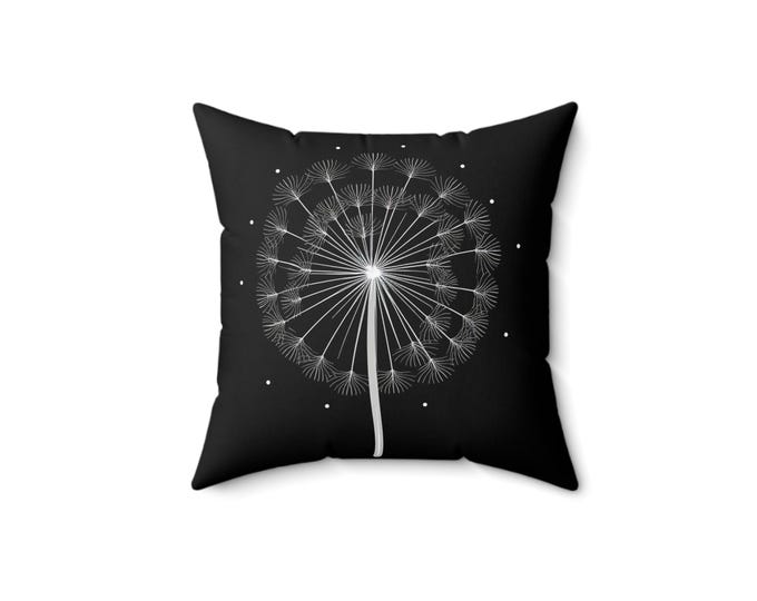 WINTER DANDELION PILLOW (2szs), Winter dandelion Cushion, Holiday Pillow, Christmas Pillow, Boho Holiday Pillow