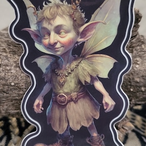 Quirky FAIRY CREATURE STICKER -- 3inches (A27) + 1 bonus sticker!!!   -- Fairycore, Cottagecore, Fantasy Art, Laptop Sticker, Journaling