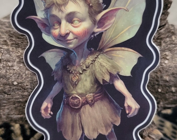Quirky FAIRY CREATURE STICKER -- 3inches (A27) + 1 bonus sticker!!!   -- Fairycore, Cottagecore, Fantasy Art, Laptop Sticker, Journaling