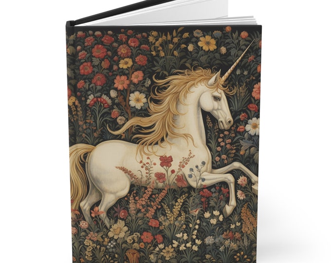 Unicorn in the Flowers Hardcover Journal/Diary/Notebook