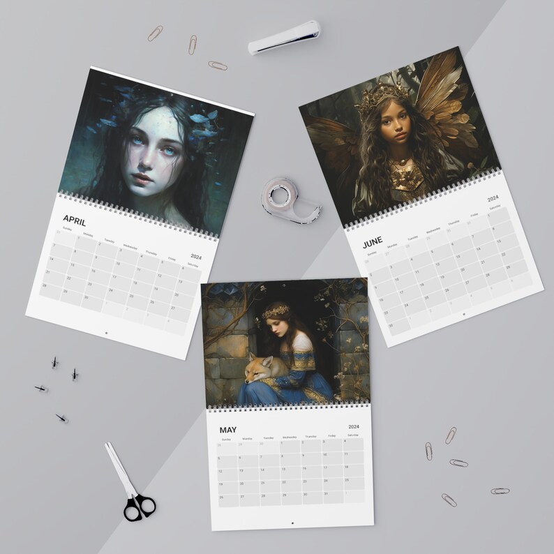 THE PRINCESS CALENDAR V.1 2024, Fantasy Calendar, Fairy Calendar