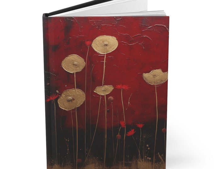 RED HARDCOVER JOURNAL, Red Hardcover Diary, Red Hardcover Notebook, Fairycore Dairy, Dark Academia Diary