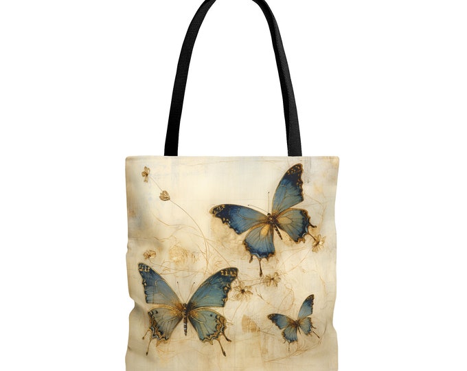 BUTTERFLY TOTE BAG, Butterfly Book Bag, Butterfly Market Bag, Cottagecore Tote Bag, Fairycore Tote bag, Butterfly Lover Tote bag