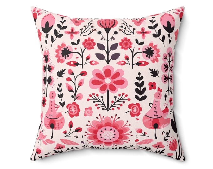 PINK SCANDINAVIAN PILLOW, Pink Scandinavian Cushion, Pink Boho Pillow, Pink Boho Cushion, Scandinavian Home Decor