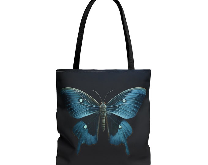 MOTH TOTE BAG Moth Purse Butterfly Purse Butterfly Library Bag Butterfly Bag Moth Reusable Tote Moth Library Bag Butterfly Lover Gift Her