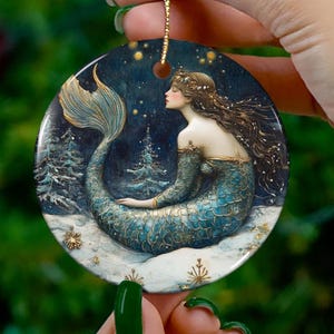 Meerjungfrau, Ornament, Fantasy Ornament, Ornament, Sirene Ornament, Weihnachten Dekoration, Urlaub Geschenk, Mermaidcore, Geschenk für Sie, Fantasy Weihnachtsdekoration