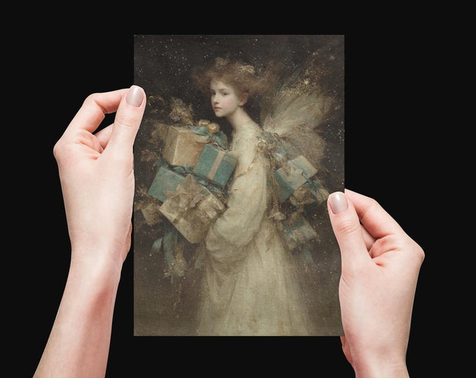 FAIRY CHRISTMAS Card (One Sided 5 x 7), Fairy Holiday Card, Gift for Her