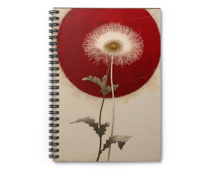 Quirky RED JOURNAL, Red Diary, Red Notebook, Boho Journal, Boho Diary, Boho Notebook