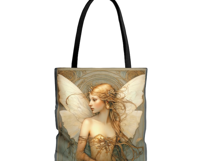 Fairy Tote Bag Fairycore Bag Art Deco Tote Fairy Purse Cottagecore Purse Goblincore Reusable Bag Fantasy Tote Magical Gift for Her Whimsical