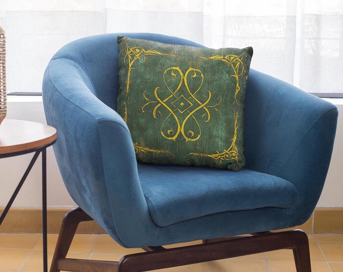 Fantasy Elvish Pillow (16 x 16 & 20 x 20), Fairycore Pillow, Fantasy Cushion, Magical Cushion, Fairytale Pillow, Gift for Her, Gothic Pillow
