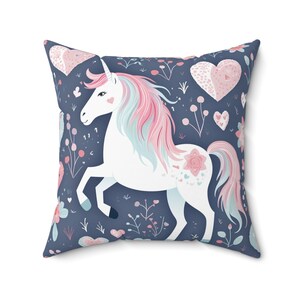EINHORN LOVE KISSEN (2 Größen 14 x 14 und 20 x 20) Einhorn Liebe Kissen, Einhorn Valentinstag Kissen, Einhorn Valentinstag Kissen