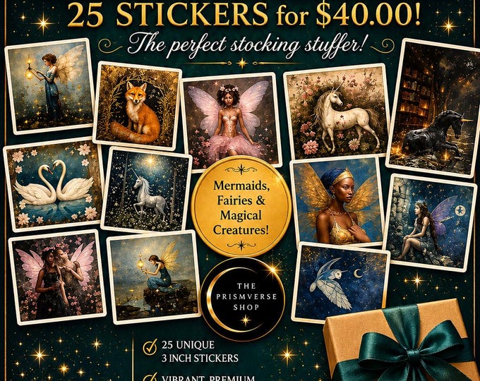 Fantasy Sticker Lot, 3 Inch Stocking Stuffer Gift Pack
