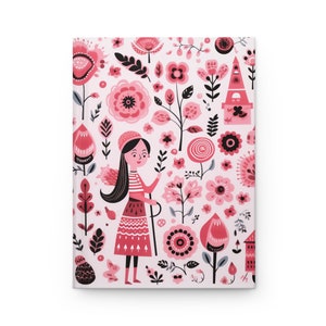 Girl&#39;s PINK HARDCOVER JOURNAL, Pink Hardcover Diary, Lined Pink Journal, Pink Notebook, Cheerful Journal ***Matching Tote Available!!!!!***