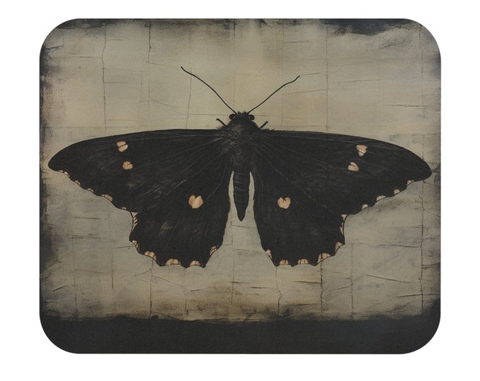 MOTH MOUSE PAD, Dark Academia Mouse Pad, Cottagecore Moth Mouse pad