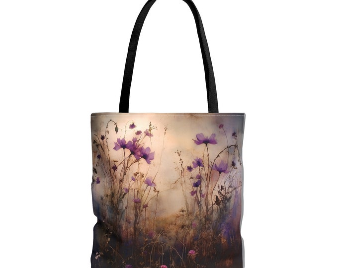 Wildflower Tote Bag Botanical Tote Bag Botanical Reusable Bag Wildflower Lover Gift Cottagecore Purse Cottagecore Library Bag Flower Purse