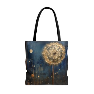 WILDFLOWER TOTE bag, Wildflower Market Bag, Dandelion Bag, Dandelion Reusable Bag, Boho Book Bag, Wildflower Purse