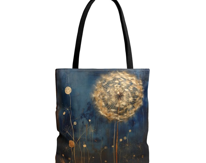 WILDFLOWER TOTE bag, Wildflower Market Bag, Dandelion Bag, Dandelion Reusable Bag, Boho Book Bag, Wildflower Purse