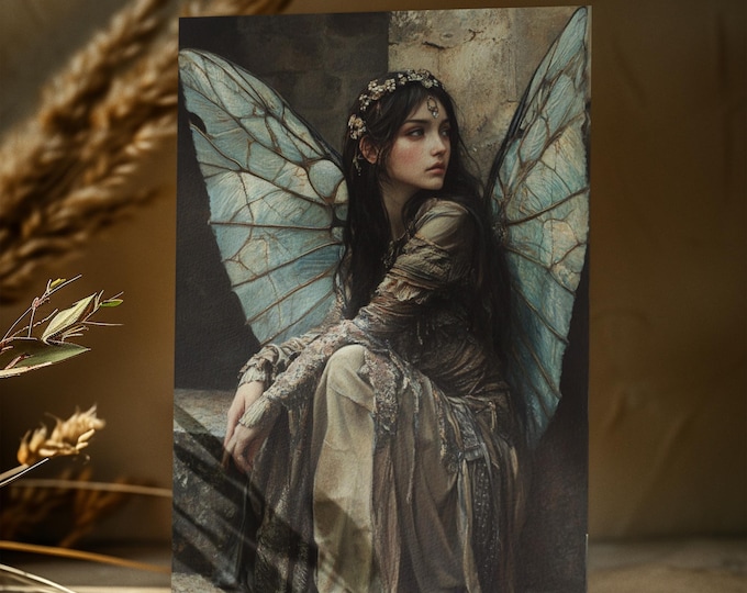 FAIRY MINI ART Fairy Postcard Fantasy Art Fantasy Postcard Fairytale Postcard Gothic Art Whimsical Art Whimsical Card Fairy Birthday Card