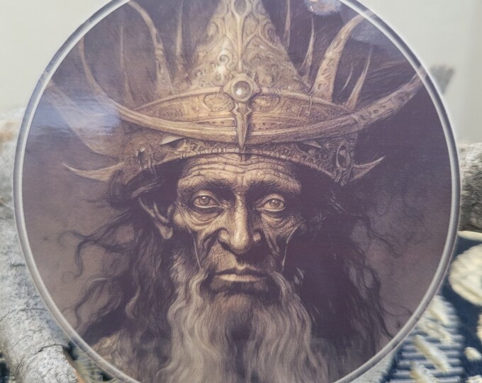 BLACK FAIRY KING Sticker - 3inch (A8) - Fantasy Art, Mythical art, Fairycore, Cottagecore