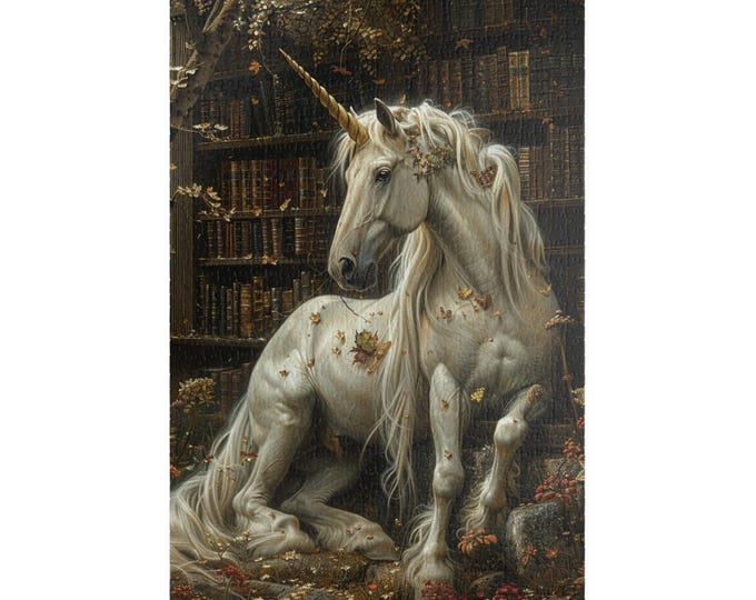 Unicorn Puzzle Magical Puzzle Bookcore Puzzle Fairycore Puzzle Unicorn Game Magical Game Fairytale Game Goblincore Puzzle Gift for Her