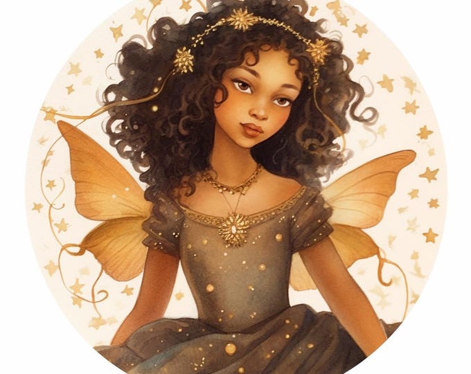 BLACK GIRL MAGIC Sticker Black Fairy Sticker Melanin Fairy Sticker African American Fairy Sticker Fairycore Sticker Black Princess Sticker