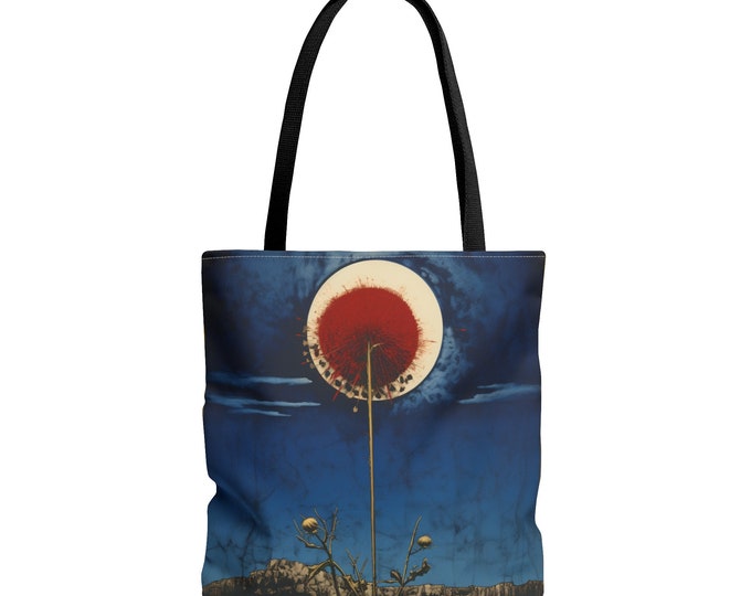 BLUE BOHO TOTE bag, Blue Market Bag, Blue and Red Reusable Bag, Blue and Red Book Bag