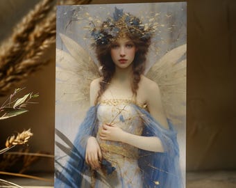 5 PACK -- Christmas Angel Fairy Postcard  4x6 Holiday Greeting | Fairy Christmas Card | Fantasy Holiday Art | Magical Christmas Gift for Her