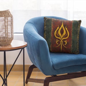 Elven Square Pillow (16 x 16 & 20 x 20) PILLOW INCLUDED Fantasy Home Decor Fantasy Pillow Fairytale Pillow, Celtic Pillow, Viking Lover Gift