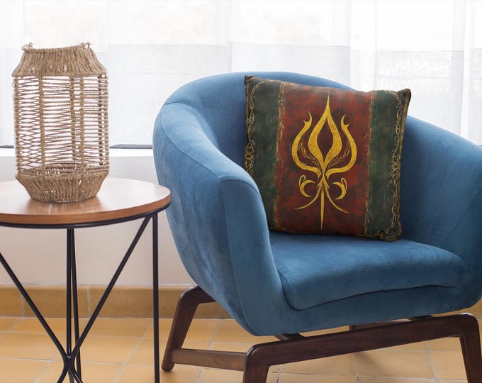 Elven Square Pillow (16 x 16 & 20 x 20) PILLOW INCLUDED Fantasy Home Decor Fantasy Pillow Fairytale Pillow, Celtic Pillow, Viking Lover Gift