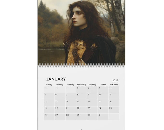 2025 Calendar, Medieval Wall Calendar, Gothic Calendar, Home Office Decor, 2025 Planner, Yearly Calendar, Goblincore Calendar, Gift for Her