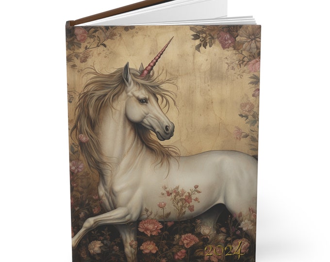 2024 HARDCOVER UNICORN DIARY, 2024 Unicorn Journal, 2024 Unicorn Planner, 2024 Unicorn Notebook, Fantasy Journal, Fantasy Notebook