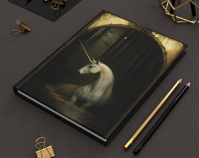 Unicorn Hardcover Journal, Magical Journal, Fantasy Notebook, Unicorn Diary, Magical Notebook, Gothic Journal, Unicorn Gift, Gift for Her