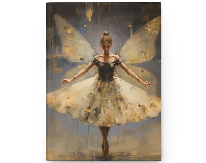Ballerina Fairy Illustration Hardcover Journal | Matte