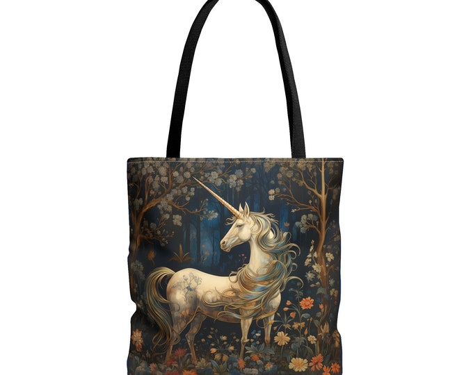 Unicorn Tote Bag, Unicorn Market Bag, Unicorn Recycle Bag, Unicorn Tapestry Bag, Fairycore Tote bag, Cottagecore Tote Bag, Fantasy Tote bag,