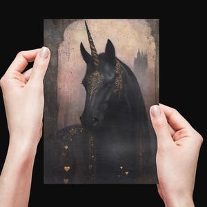 EINHORN VALENTINSTAG KARTE, Einhorn Liebe Postkarte, Fantasy Valentinstag Karte, Magische Postkarte, Wunderliche Karte, Verzaubertes Einhorn Kartengeschenk
