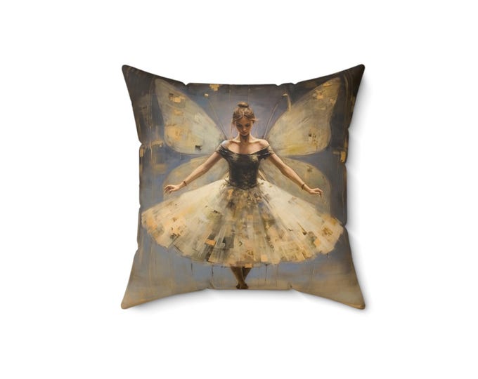 FAIRY BALLERINA PILLOW (2szs), Fairy Pillow, Ballerina Pillow, Dance Pillow, Balletcore Pillow, Fairycore Cushion, Dance Cushion