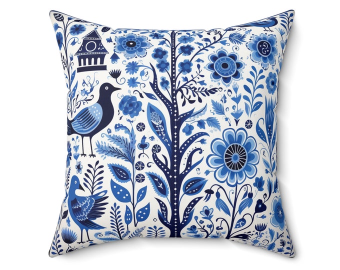 SCANDINAVIAN ACCENT PILLOW, Blue Scandinavian Decor, Boho Decor, Scandinavian Cushion, Scandinavian Home Accent
