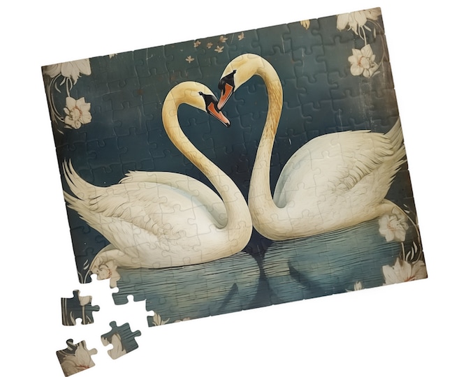THE SWANS PUZZLE (110 Pieces), Cottagecore Puzzle, Fairycore Puzzle