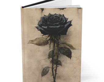 BLACK ROSE JOURNAL Gothic Journal Dark Academia Journal Fairycore Journal Dark Academia Diary, Gothic Notebook Gift for Her Rose Lover Gift