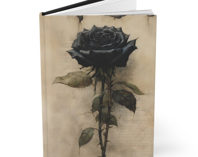 BLACK ROSE JOURNAL Gothic Journal Dark Academia Journal Fairycore Journal Dark Academia Diary, Gothic Notebook Gift for Her Rose Lover Gift