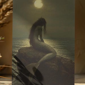MEERJUNGFRAUEN-POSTKARTE (4 x 6), Meerjungfrau, kleine Kunst, Gothic Meerjungfrau, Junk Journal Card, Mermaid Art, Magical Card, Mermaidcore Karte, Geschenk für Sie
