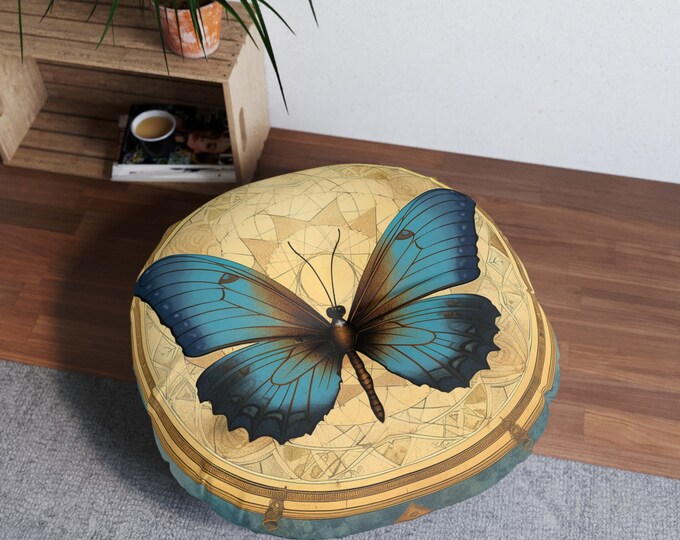 BUTTERFLY FLOOR PILLOW (30 x 30), Butterfly Floor Cushion, Butterfly Lover Pillow, Butterfly Room Accent