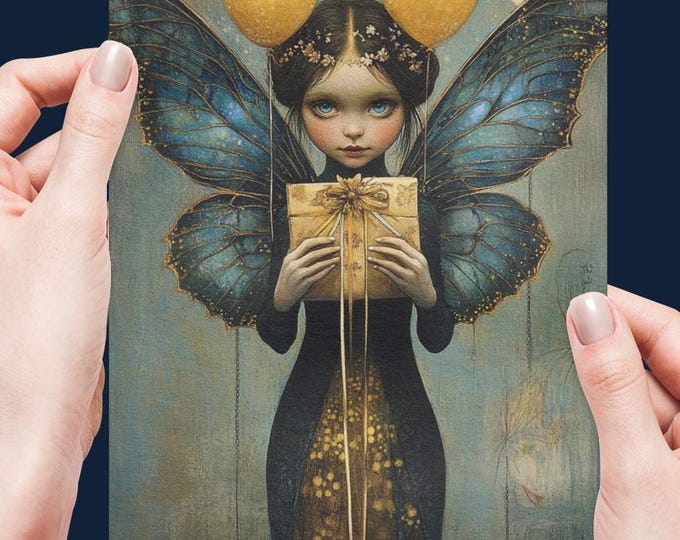 Fantasy Birthday Card, Fairy Birthday Card, Fantasy Postcard, Fairy Postcard, Girls Birthday Card, Whimsical Card, Magical Birthday Card