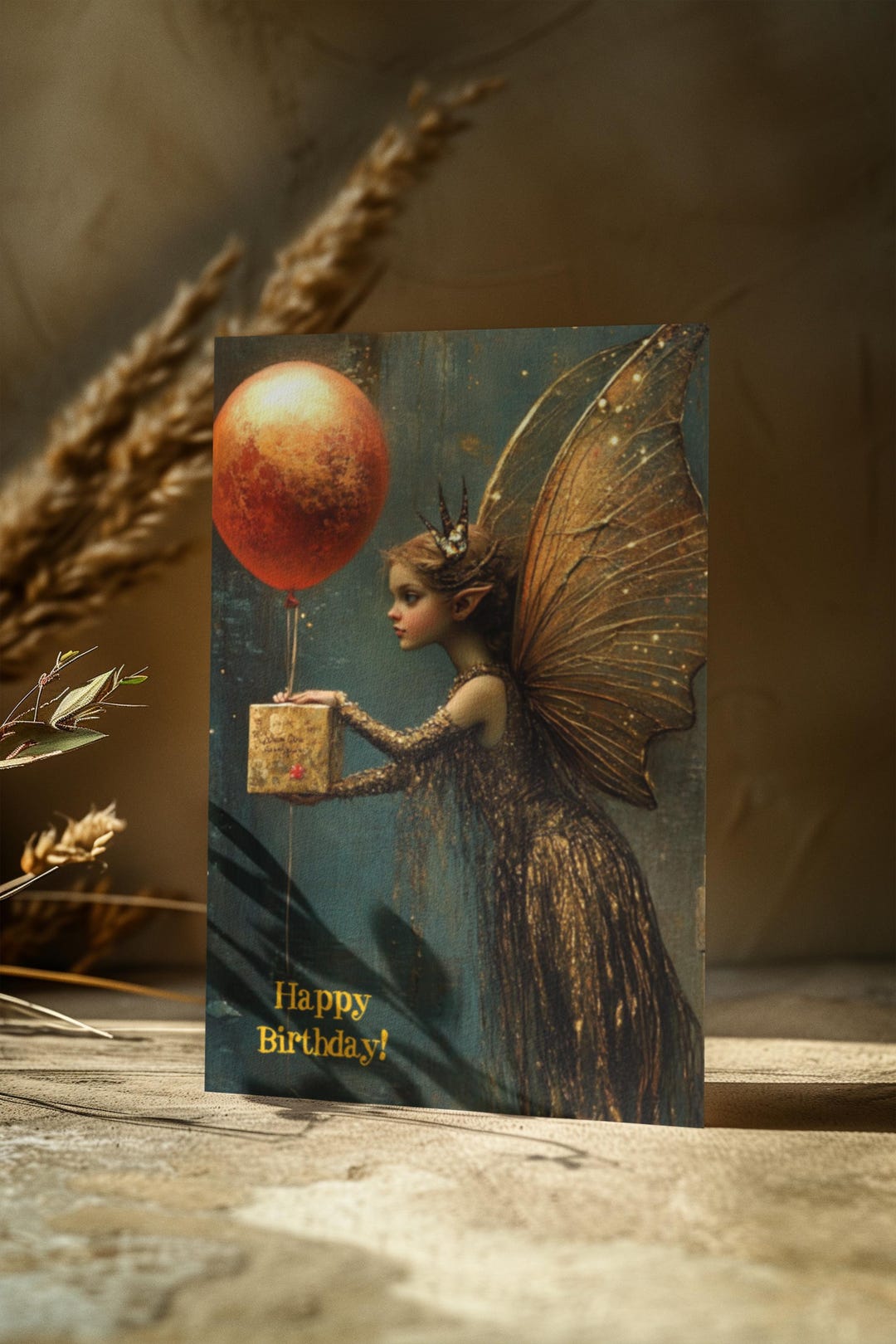 FAIRY BIRTHDAY CARD, Fairy Birthday Postcard, Girl's Birthday Card