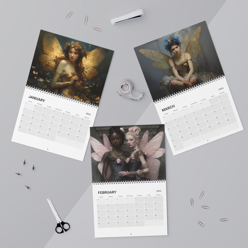 FAIRIES 2024 CALENDAR, Fairy Calendar, Fantasy Calendar, Fairycore