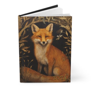 FOX 2024 Notebook, 2024 Fox Journal, 2024 Fox Diary, 2024 Cottagecore Notebook, Fox Lover Diary, Fox Lover Journal,