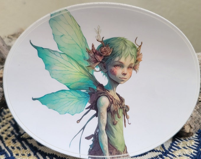 QUIRKY FAIRY STICKER -3INCH (A16) - Fantasy Art, Mythical art, Fairycore, Cottagecore
