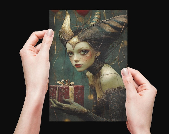 FAIRY BIRTHDAY POSTCARD, Fantasy Postcard, Magical Blank Postcard, Fairytale Blank Card, Circus PostCard, Gift for Her, Whimsical Postcard
